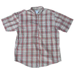 Vintage Ash Creek Trading Plaid Short Sleeve Velcro/Button Down Shirt Cotton L